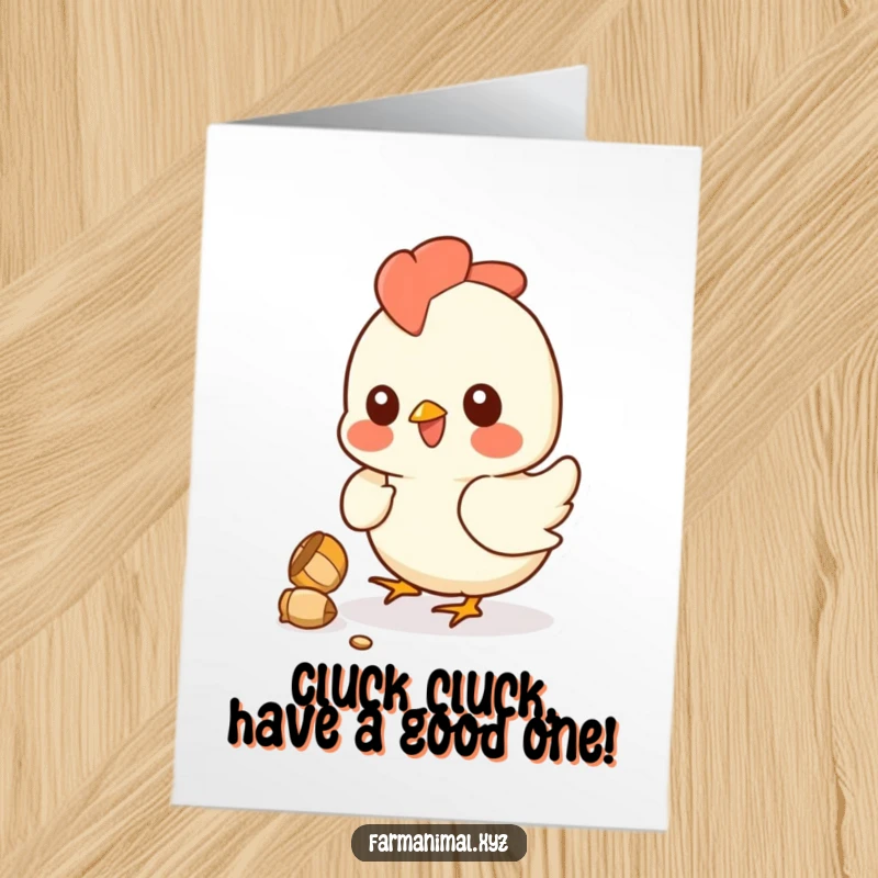 Funny Free Printable Chicken Birthday Card: A cheerful hen pecking a kernel, bringing laughter and joy to your celebration.