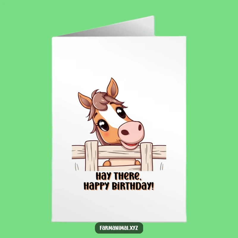 Free Printable Horse Birthday Card: Funny Curious Horse, Downloadable & Print at Home Gift