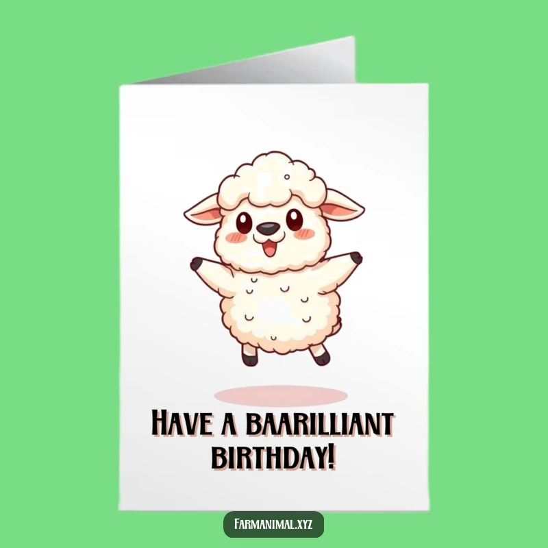 Free Printable Sheep Birthday Card: Funny Jumping Sheep, Downloadable & Print at Home Gift