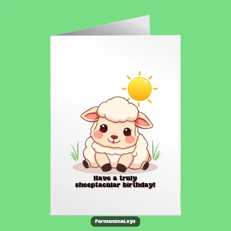 Free Printable Sheep Birthday Card: Sunny Rest Funny Downloadable Card for a Peaceful Celebration