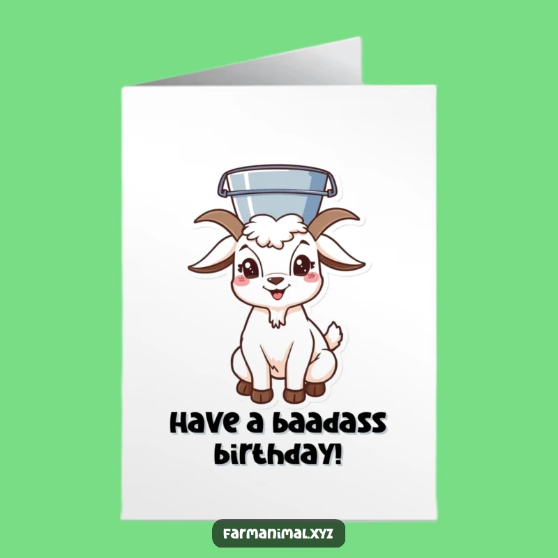 Free Printable Birthday Card: Goat Balance Act, Unique Downloadable Gift