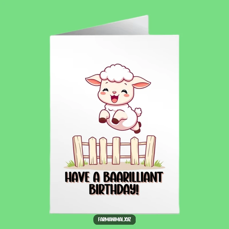 Free Printable Birthday Card: Leaping Lamb Celebrates - Funny Downloadable Joy!
