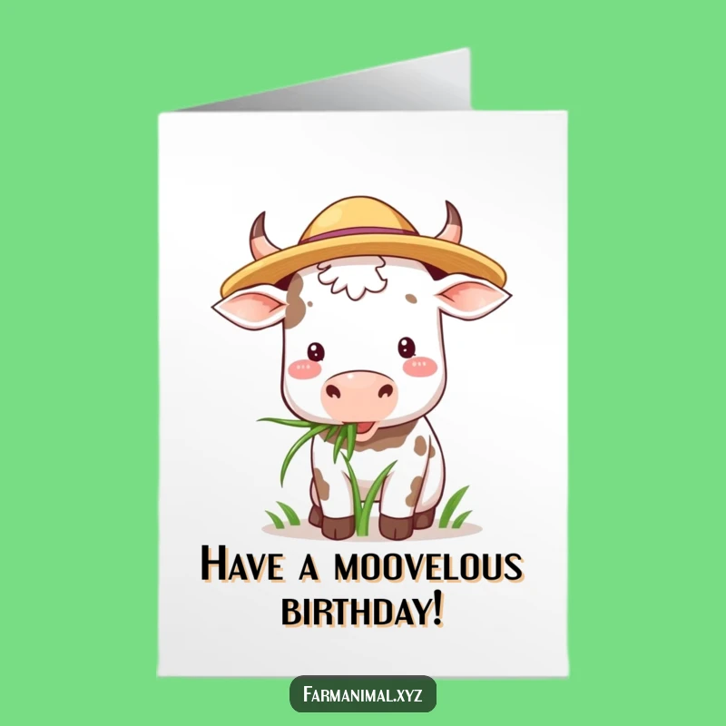 Free Printable Birthday Card: Cheerful Cow, Hilarious Downloadable Gift for Farm Fun