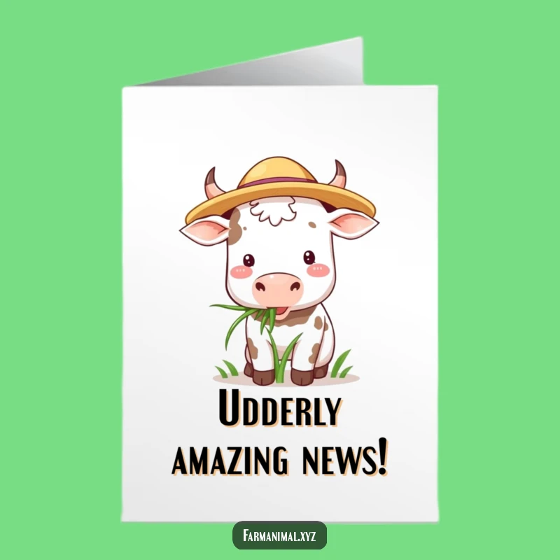 Free Printable Congrats Card: Happy Cow, Downloadable Gift for Farm-Fresh Success