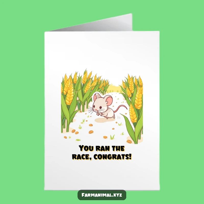 Free Printable Congrats Card: Mouse's Successful Journey, Big Wins Downloadable Gift