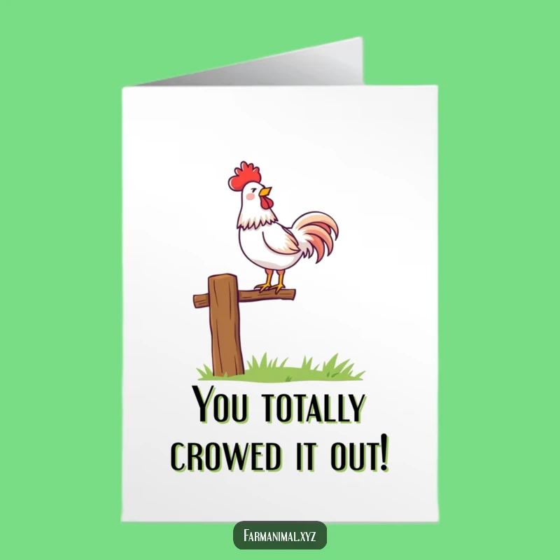 Free Printable Congrats Card: Rooster's Victory Crow, Jubilant Downloadable Gift