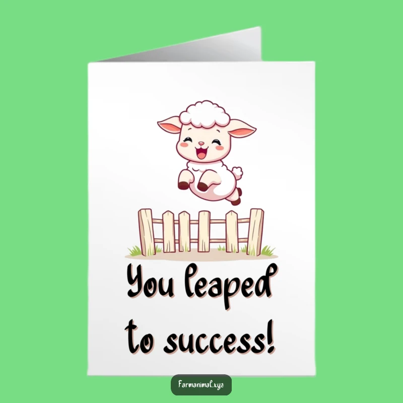 Free Printable Congratulations Card: Happy Lamb Leaps - Funny Downloadable Achievement!