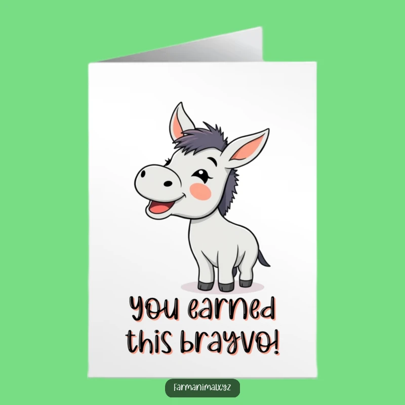 Free Printable Donkey Card: Happy Braying Donkey Congratulations Greeting Downloadable Gift