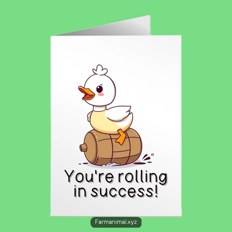 Free Printable Duck Congratulations Card: Funny Rolling Success Downloadable Gift