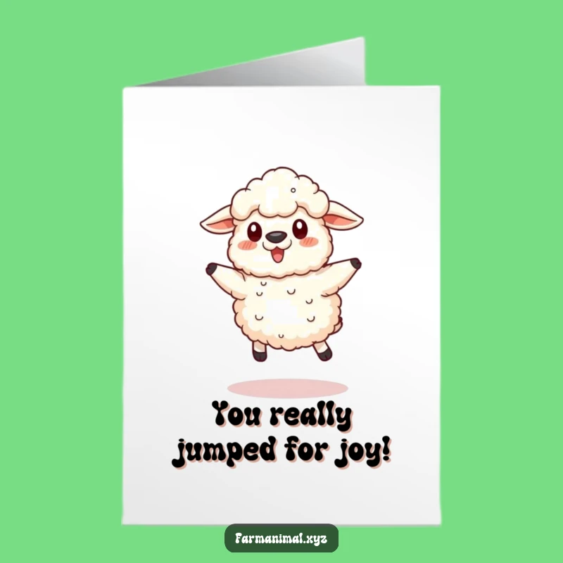 Free Printable Sheep Congrats Card: Funny Jumping Sheep, Downloadable & Print at Home