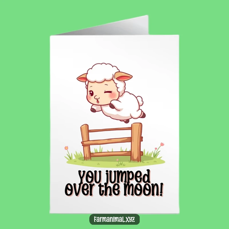 Free Printable Sheep Congratulations Card: Funny Downloadable Leap for Your Big Achievement!