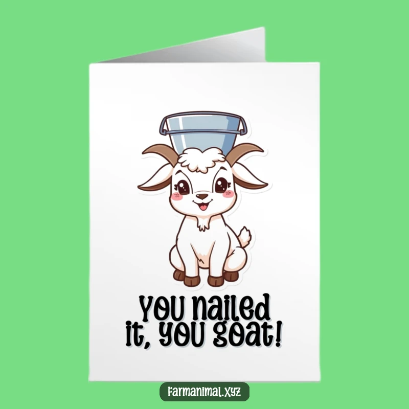 Free Printable Congrats Card: Goat Balance Master, Cheers Downloadable Gift