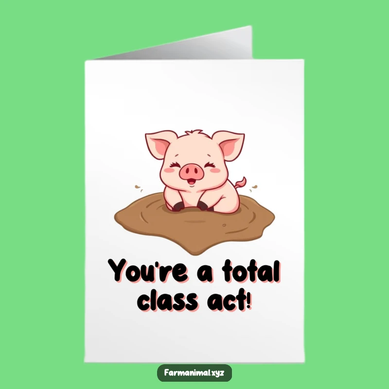 Free Printable Congrats Card: Piggy Heart Mud Roll for a Joyful Downloadable Gift