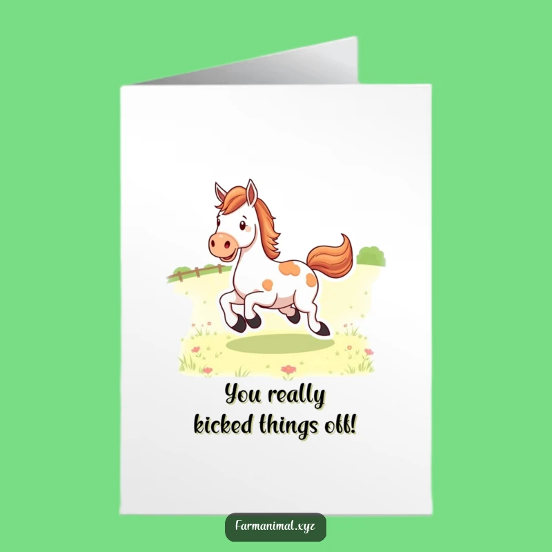 Free Printable Congrats Card: Horse Leap, Celebratory Downloadable Gift