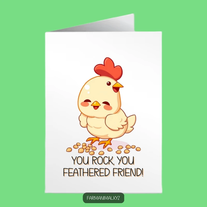 Free Printable Congrats Card: Pecking Chicken Celebration - Perfect Downloadable Gift!