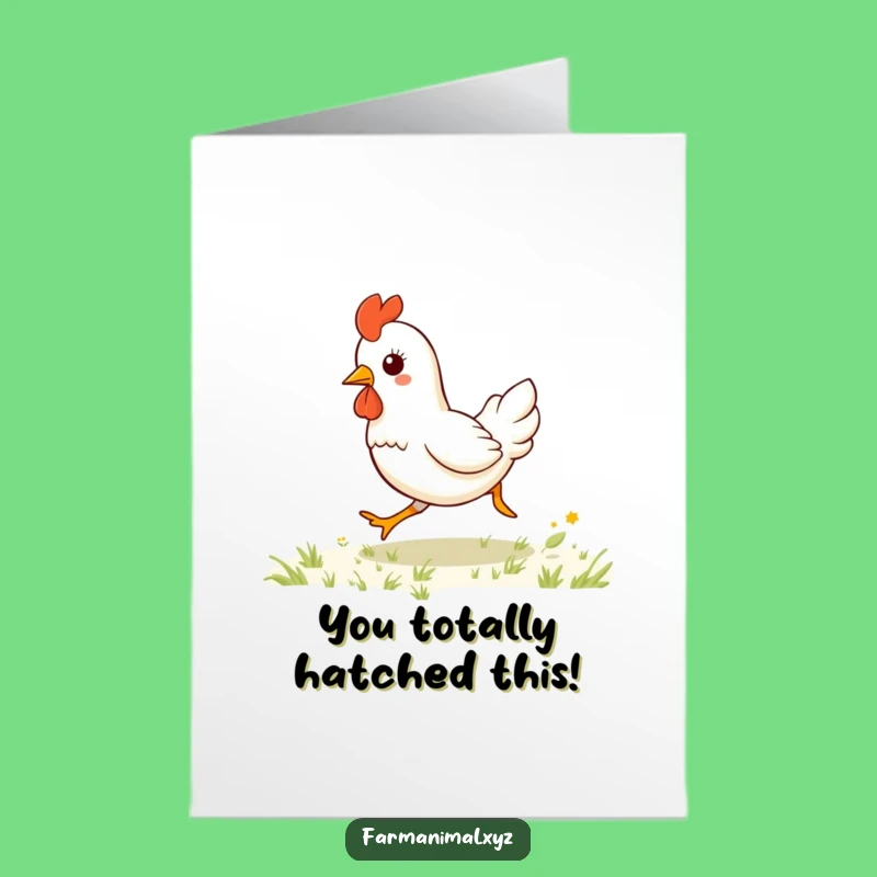Free Printable Congratulations Card: Happy Chicken Gallops - Funny Downloadable Celebration!