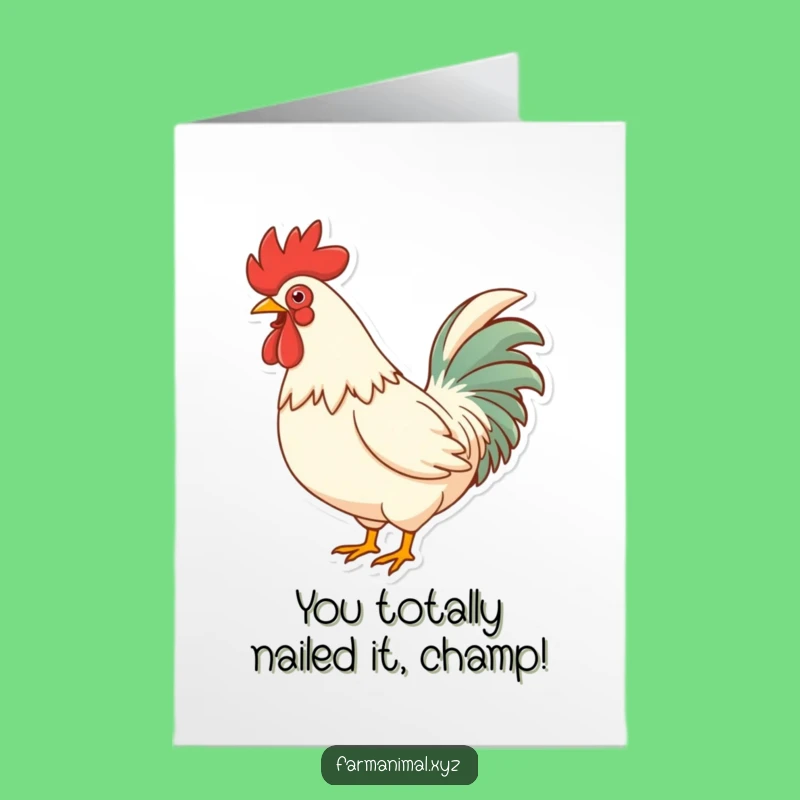 Free Printable Congrats Card: Boastful Rooster, Shout Your Successes Downloadable Gift