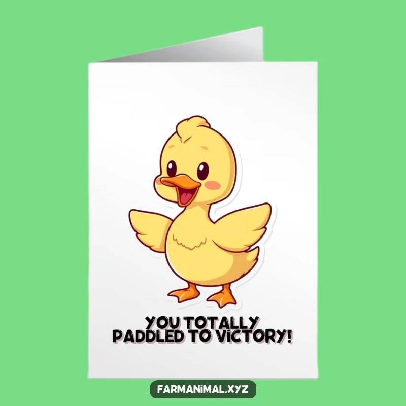 Free Printable Congrats Card: Cheerful Duck Celebration - Perfect Downloadable Gift!