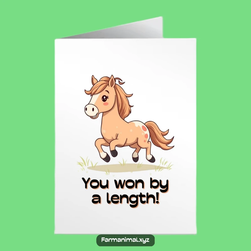 Free Printable Congrats Card: Galloping Horse, Victory Run, Celebration Downloadable Gift