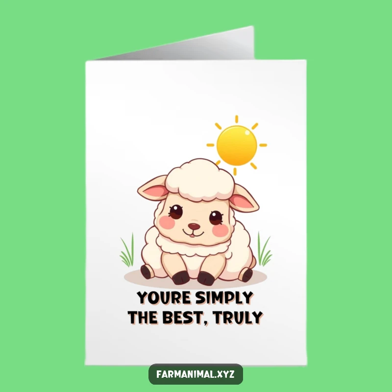 Free Printable Sheep Card: Sunny Rest Congratulations Funny Downloadable Gift for Calm Success