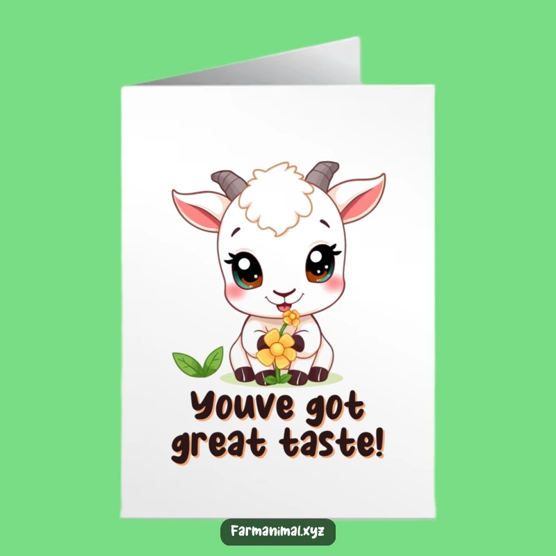 Free Printable Goat Card: Curious Nibble Congratulations Funny Downloadable Gift for Sweet Success