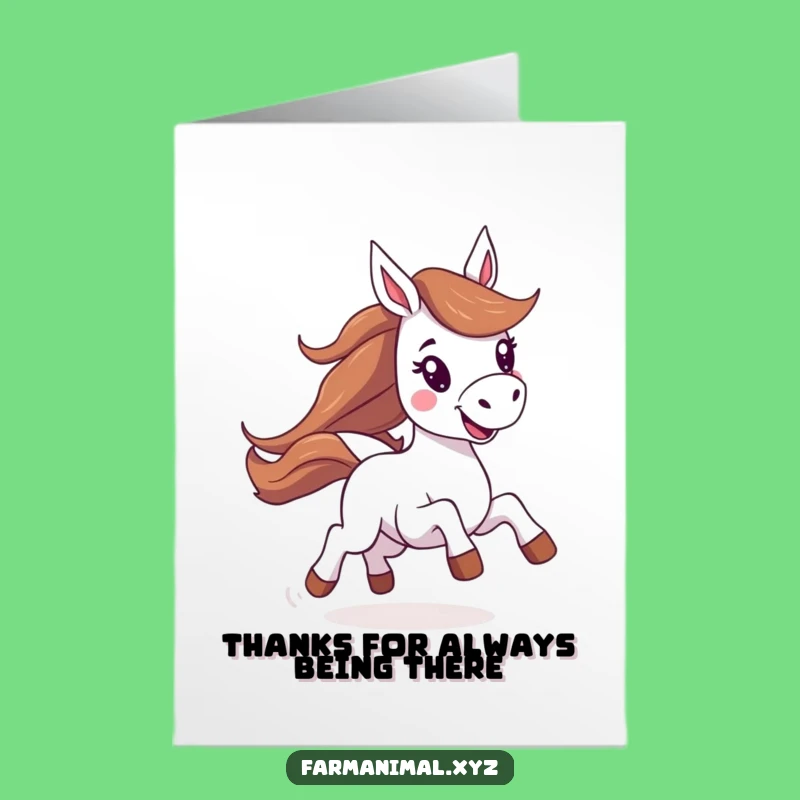 Free Printable Horse Thank You Card: Galloping Gratitude Funny Downloadable Gift to Show Appreciation