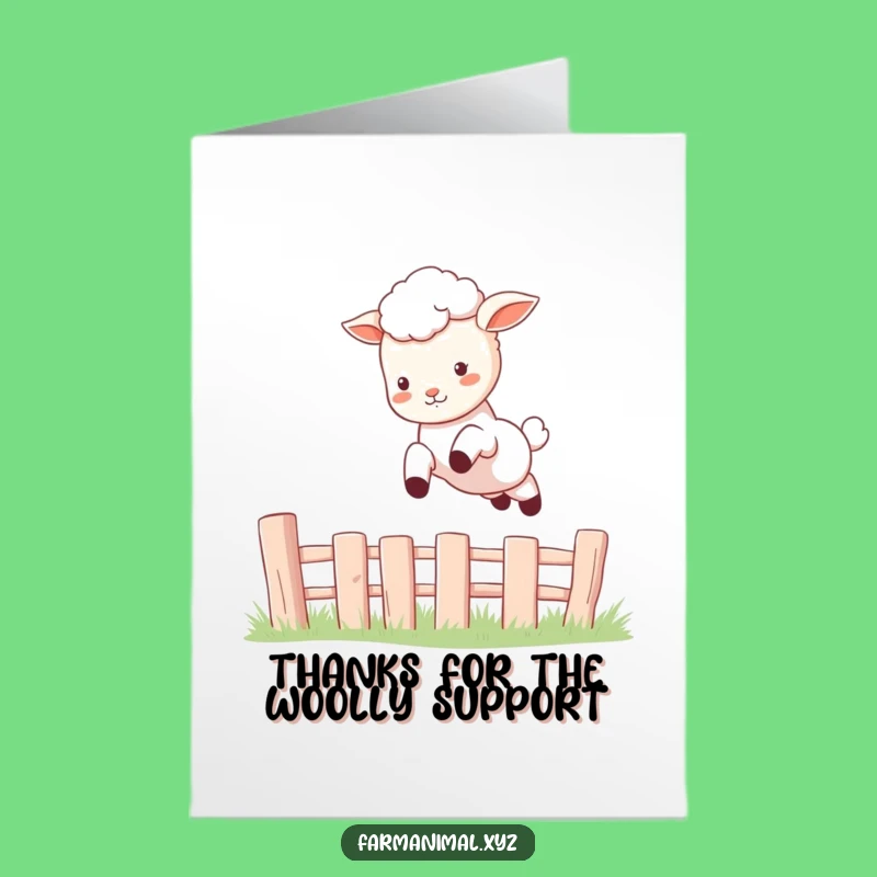 Free Printable Lamb Thank You Card: Playful Leaping Lamb Downloadable Gift!
