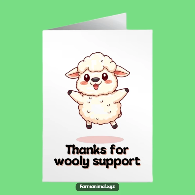 Free Printable Sheep Thank You Card: Funny Jumping Sheep, Downloadable & Print at Home