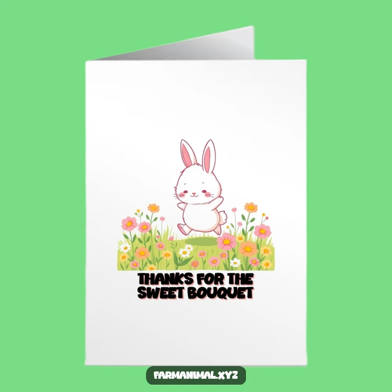 Free Printable Thank You Card: Bunny Bouncing, Humorous Downloadable Gift