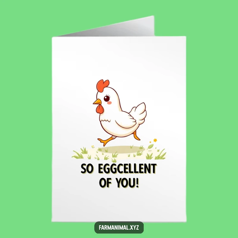 Free Printable Thank You Card: Cute Chicken Gallops - Humorous Downloadable Gratitude!