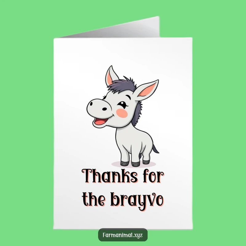 Free Printable Thank You Card: Funny Donkey Expressing Gratitude Downloadable Gift You Can Print