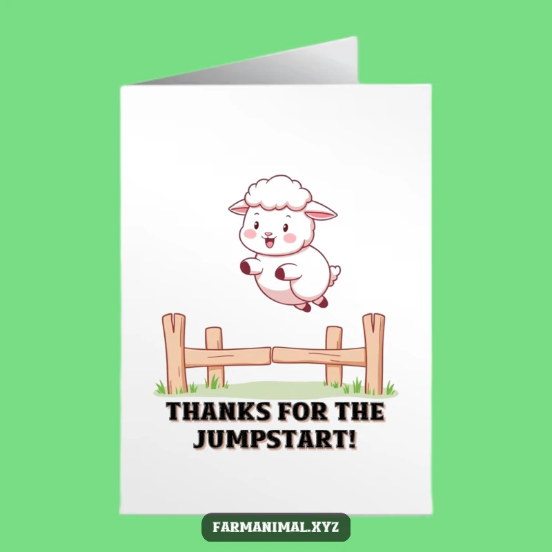 Free Printable Thank You Card: Jumping Sheep, A Downloadable Gift of Gratitude