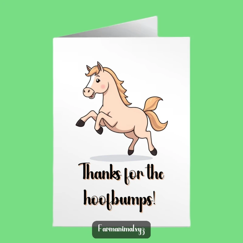 Free Printable Thank You Card: Playful Horse Gallop - Funny Downloadable