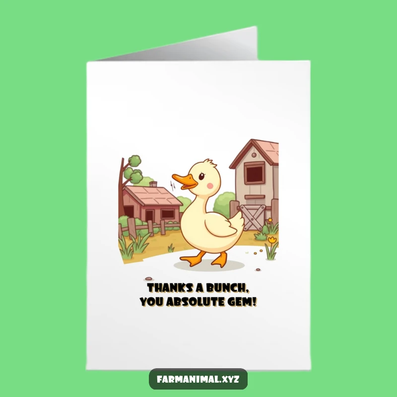 Free Printable Thank You Card: Express Gratitude with a Funny Waddling Duck - Downloadable Gift