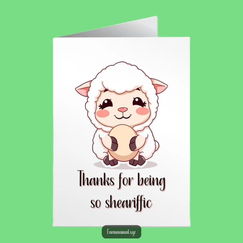 Free Printable Thank You Card: Sheep's Gentle Thanks, Appreciative Simplicity Downloadable Gift