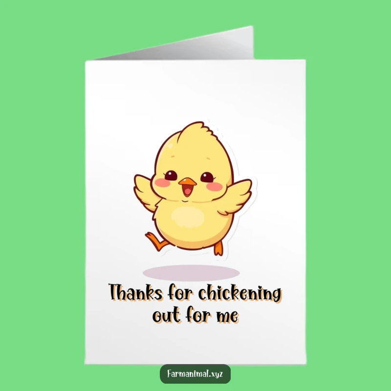 Free Printable Chick Thank You Card: Excited Hop Funny Downloadable Gift for Bubbly Gratitude