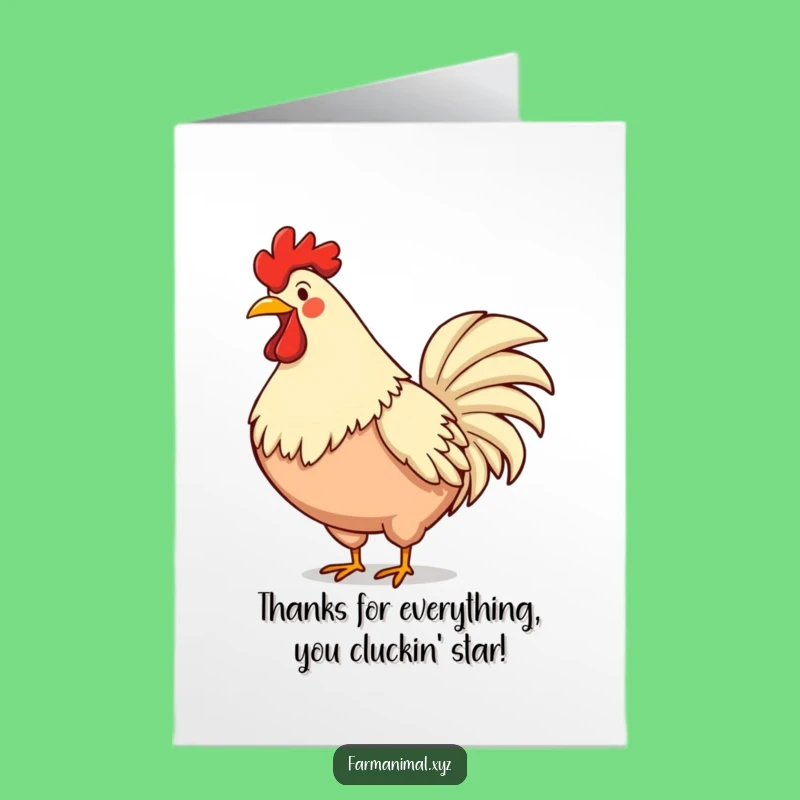 Free Printable Thank You Card: Funny Rooster Crowing - Heartfelt Downloadable Gift!