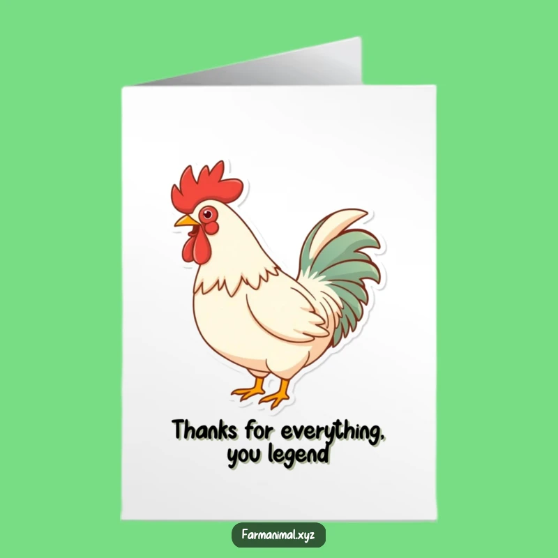 Free Printable Thank You Card: Grateful Rooster, Big Thanks Downloadable Gift