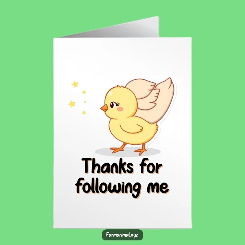 Free Printable Thank You Card: Cute Chick Expressing Gratitude Downloadable Gift You Can Print Now