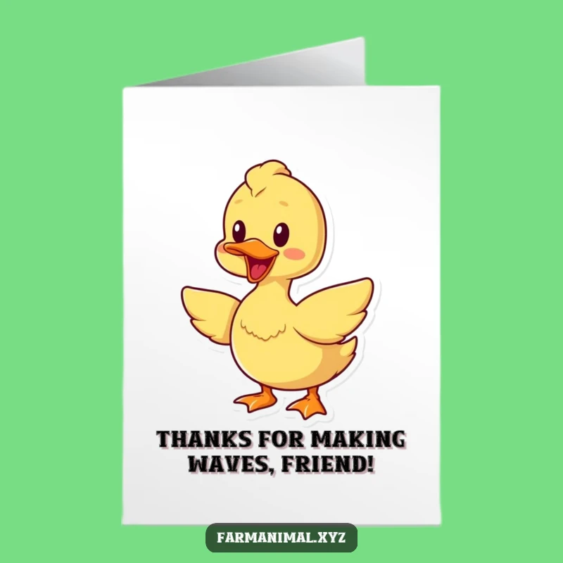 Free Printable Thank You Card: Cheerful Duck Gratitude - Hilarious Downloadable Gift!