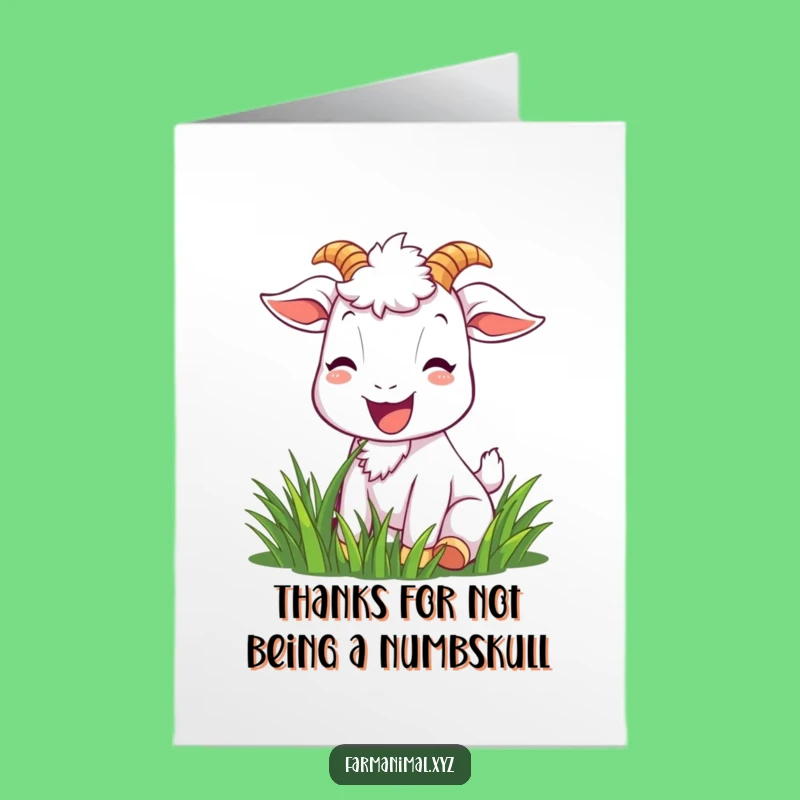Free Printable Thank You Card: Happy Goat, Humorous Downloadable Gift for Gratitude
