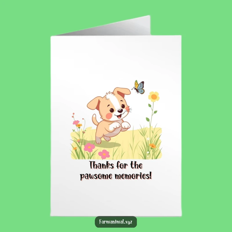 Free Printable Thank You Card: Playful Puppy - Sweet Downloadable Gift!
