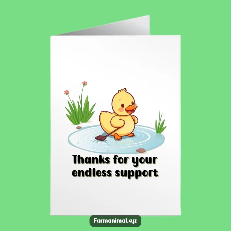 Free Printable Duckling Thank You Card: Funny Downloadable Note for a Thankful Paddle!