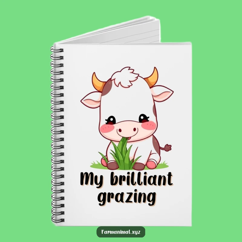 Funny Cow Munching Notebook: Jot Down Thoughts with Farm Calm