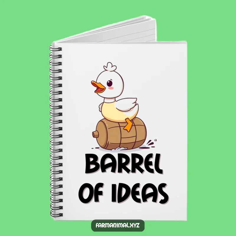 Funny Duck Notebook - Rolling Barrel Design, Quacking Ideas, Great Funny Gift