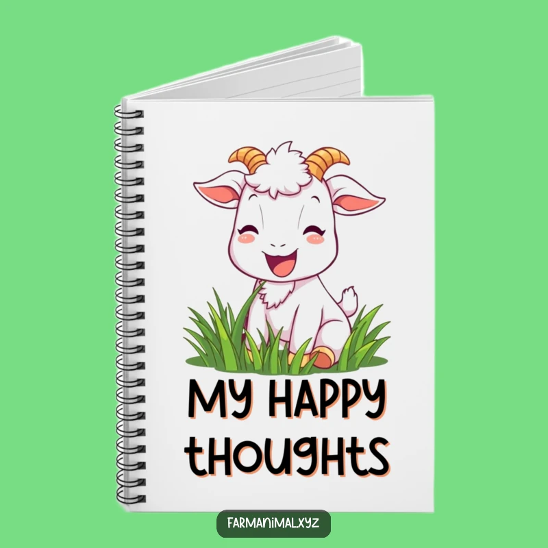 Funny Goat Notebook - Joyful Goat Munching, Perfect Journal Gift!