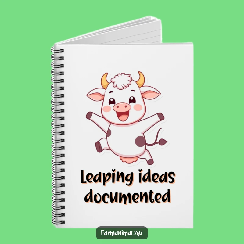 Funny Jumping Cow Journal - Lined Notebook for Farm Lovers, Gift