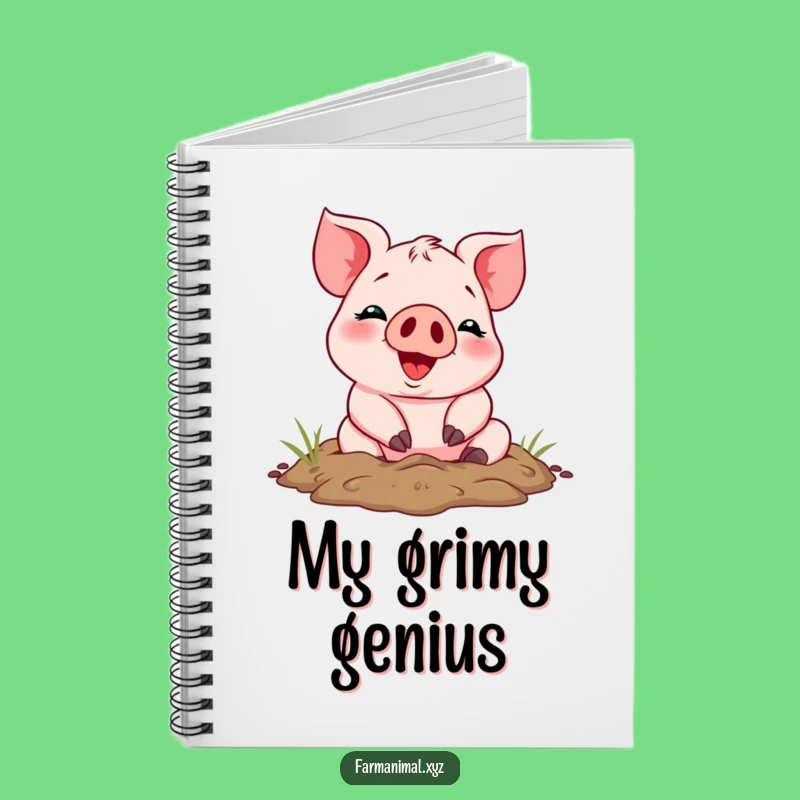 Funny Piglet Mud Rolling Notebook: Jot Down Ideas with Swine Smiles