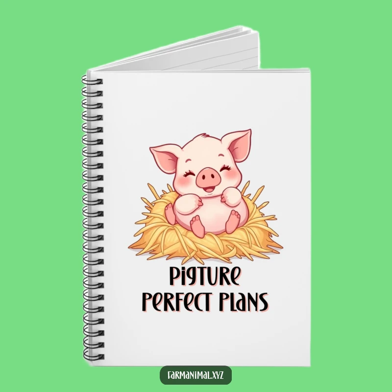 Funny Piglet Straw Notebook - Jot Down Happy Thoughts