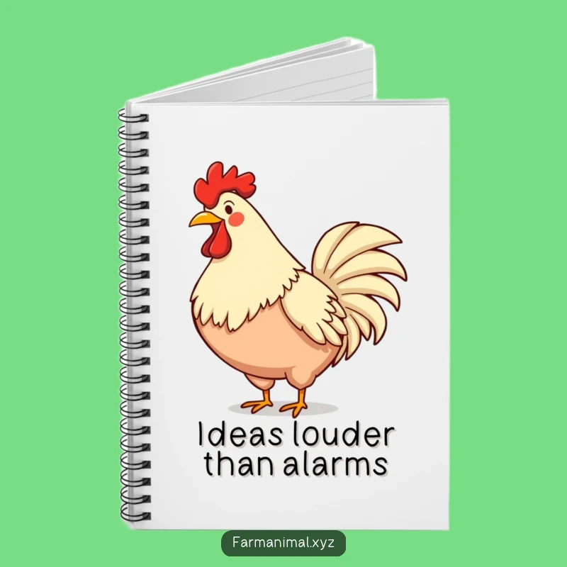 Funny Rooster Notebook - Lined Journal with Crowing Art, Gift for Writers